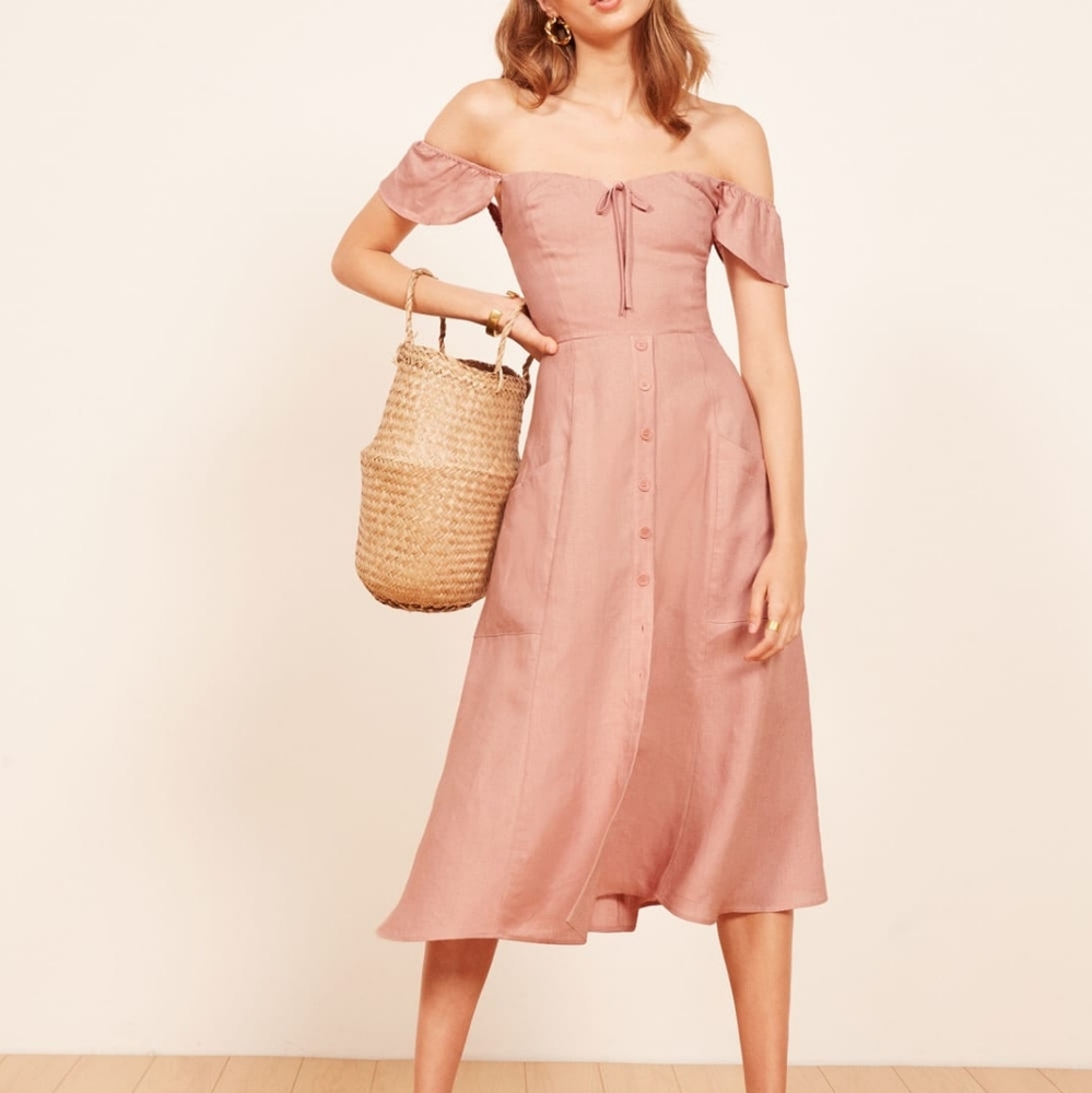 reformation a line dress Reformation Women's Harlie Dress - Blue - Size 6